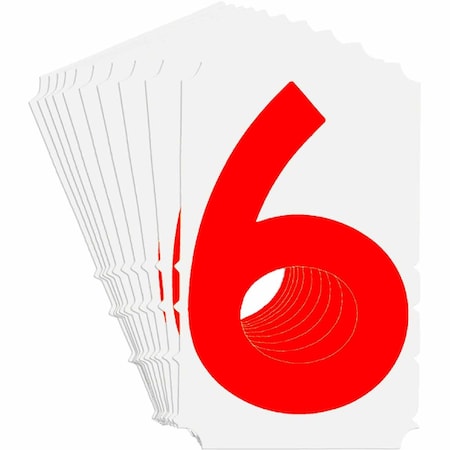 Brady Quik-Align 5160 Series Polyester 4 in Lbl Legend: 6 Red 10PK 5160P-6